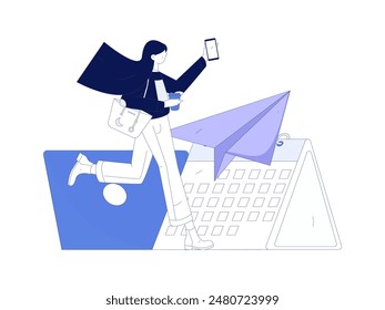 Personnel doing job interview flat vector concept operation hand drawn illustration
