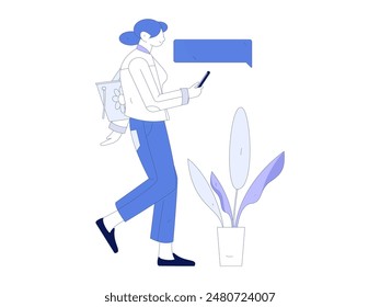 Personal haciendo la entrevista de trabajo concepto de Vector plano operación dibujado a mano ilustración
