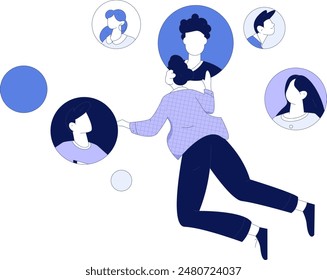Personnel doing job interview flat vector concept operation hand drawn illustration
