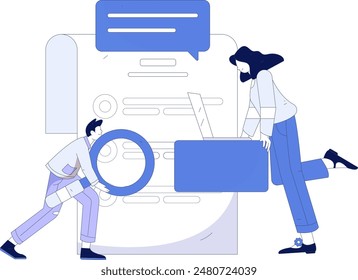 Personal, das Vorstellungsgespräch führt Flache Vektorgrafik Konzept Betrieb Handgezeichnete Illustration
