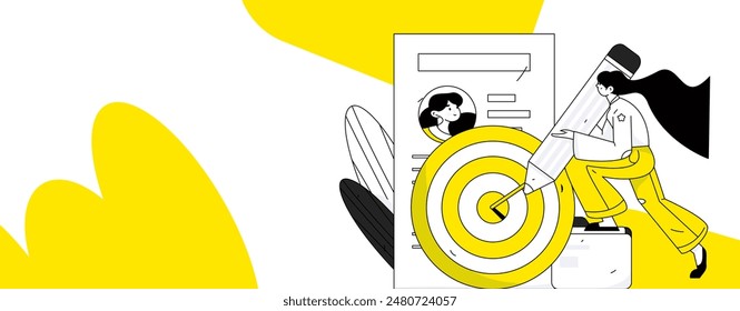 Personnel doing job interview flat vector concept operation hand drawn illustration
