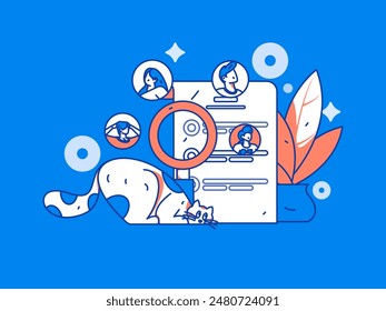 Personnel doing job interview flat vector concept operation hand drawn illustration
