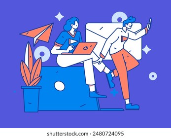 Personnel doing job interview flat vector concept operation hand drawn illustration
