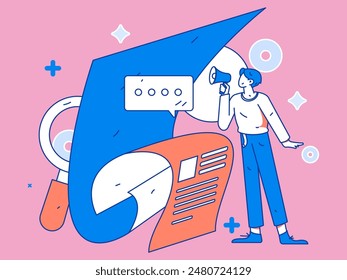 Personnel doing job interview flat vector concept operation hand drawn illustration
