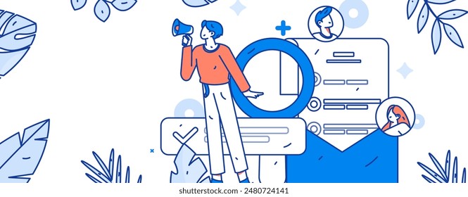 Personnel doing job interview flat vector concept operation hand drawn illustration
