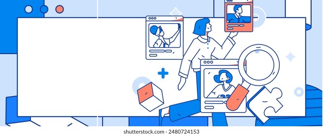 Personnel doing job interview flat vector concept operation hand drawn illustration
