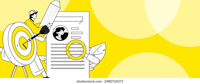 Personnel doing job interview flat vector concept operation hand drawn illustration
