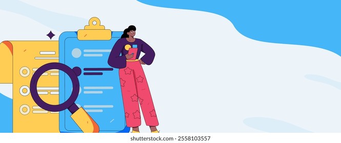 Personnel doing job interview flat vector concept operation hand drawn illustration
