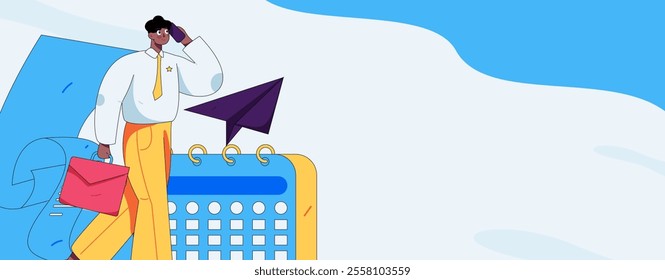 Personnel doing job interview flat vector concept operation hand drawn illustration
