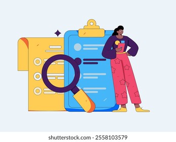 Personnel doing job interview flat vector concept operation hand drawn illustration
