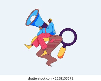 Personnel doing job interview flat vector concept operation hand drawn illustration

