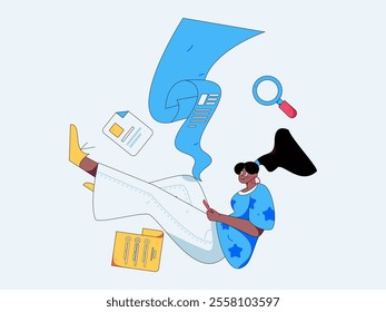 Personnel doing job interview flat vector concept operation hand drawn illustration

