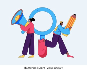 Personnel doing job interview flat vector concept operation hand drawn illustration
