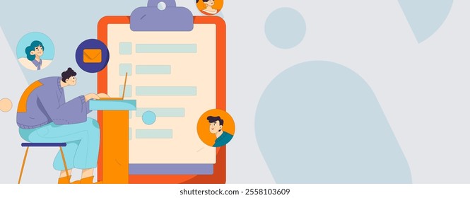 Personnel doing job interview flat vector concept operation hand drawn illustration
