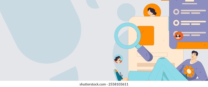 Personnel doing job interview flat vector concept operation hand drawn illustration
