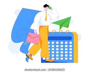 Personnel doing job interview flat vector concept operation hand drawn illustration
