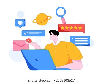 Personnel doing job interview flat vector concept operation hand drawn illustration
