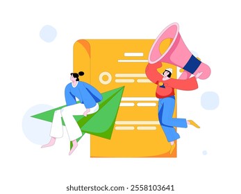 Personnel doing job interview flat vector concept operation hand drawn illustration
