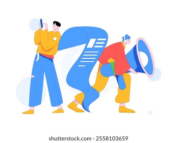 Personnel doing job interview flat vector concept operation hand drawn illustration
