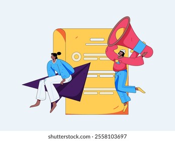 Personnel doing job interview flat vector concept operation hand drawn illustration
