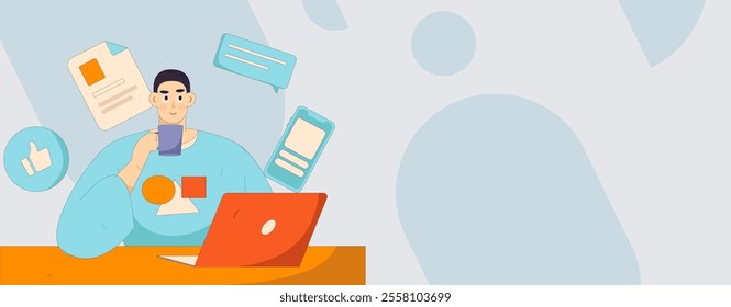 Personnel doing job interview flat vector concept operation hand drawn illustration
