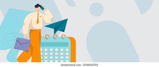 Personnel doing job interview flat vector concept operation hand drawn illustration
