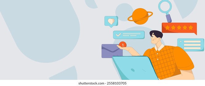 Personnel doing job interview flat vector concept operation hand drawn illustration

