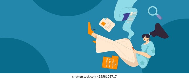 Personnel doing job interview flat vector concept operation hand drawn illustration
