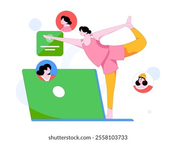 Personnel doing job interview flat vector concept operation hand drawn illustration
