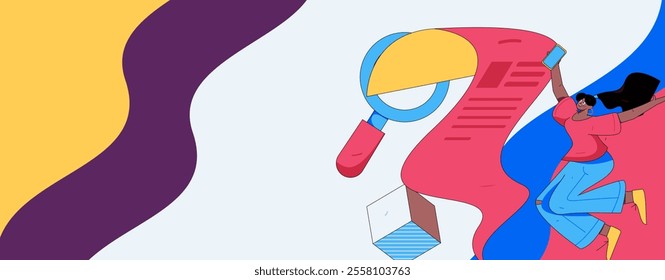 Personnel doing job interview flat vector concept operation hand drawn illustration
