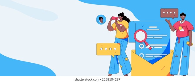 Personnel doing job interview flat vector concept operation hand drawn illustration
