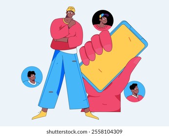Personnel doing job interview flat vector concept operation hand drawn illustration
