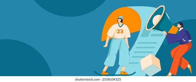 Personnel doing job interview flat vector concept operation hand drawn illustration
