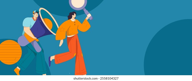 Personnel doing job interview flat vector concept operation hand drawn illustration
