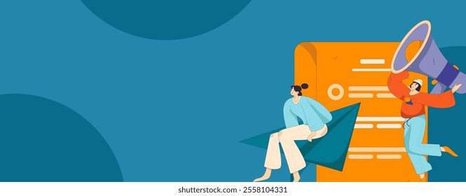Personnel doing job interview flat vector concept operation hand drawn illustration
