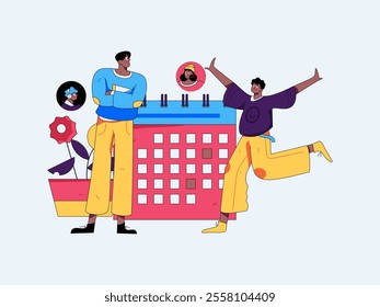 Personnel doing job interview flat vector concept operation hand drawn illustration
