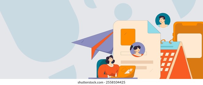 Personnel doing job interview flat vector concept operation hand drawn illustration
