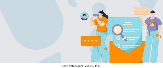 Personnel doing job interview flat vector concept operation hand drawn illustration
