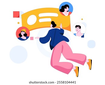 Personnel doing job interview flat vector concept operation hand drawn illustration
