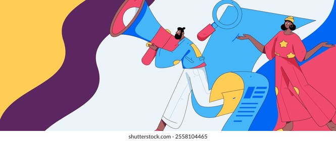Personnel doing job interview flat vector concept operation hand drawn illustration

