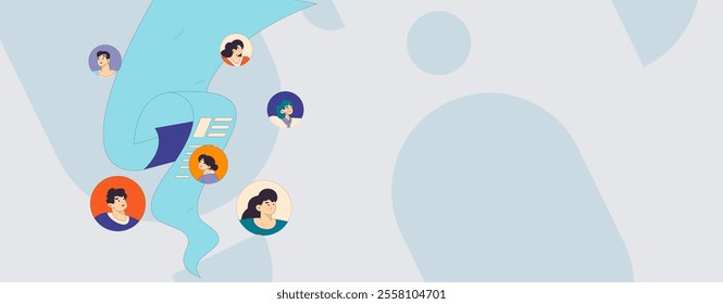 Personnel doing job interview flat vector concept operation hand drawn illustration
