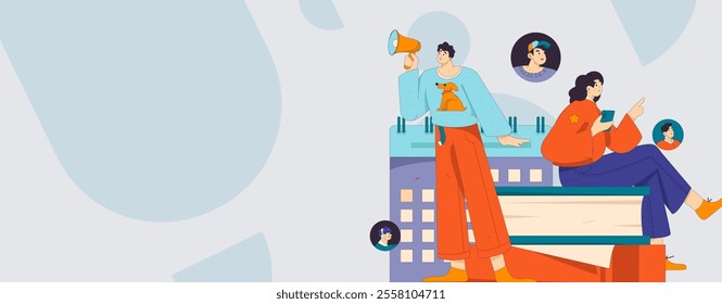 Personnel doing job interview flat vector concept operation hand drawn illustration

