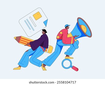 Personnel doing job interview flat vector concept operation hand drawn illustration
