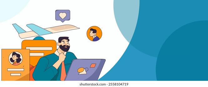Personnel doing job interview flat vector concept operation hand drawn illustration
