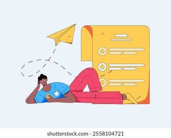 Personnel doing job interview flat vector concept operation hand drawn illustration
