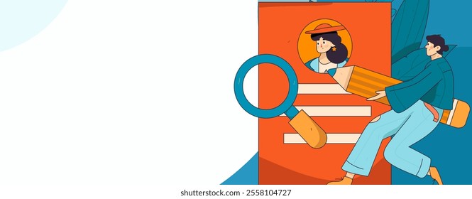 Personnel doing job interview flat vector concept operation hand drawn illustration
