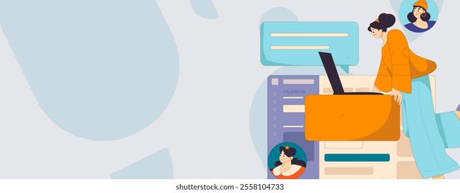 Personnel doing job interview flat vector concept operation hand drawn illustration
