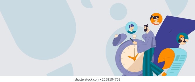 Personnel doing job interview flat vector concept operation hand drawn illustration
