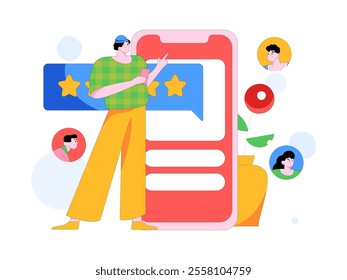 Personnel doing job interview flat vector concept operation hand drawn illustration
