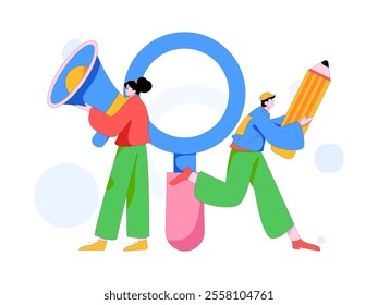 Personnel doing job interview flat vector concept operation hand drawn illustration
